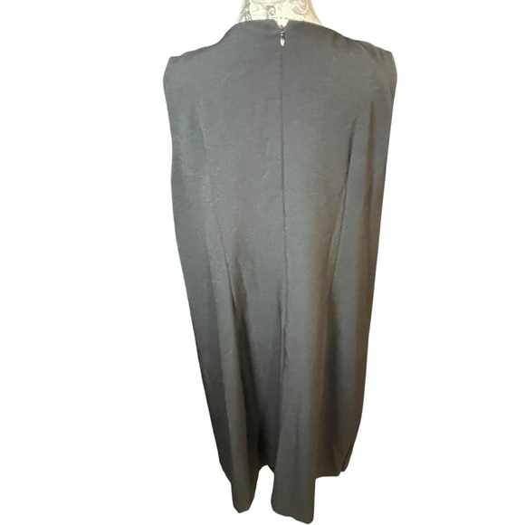 Adrianna Papell Black Asymmetrical Buttoned Sheath Dress - Picture 3 of 9